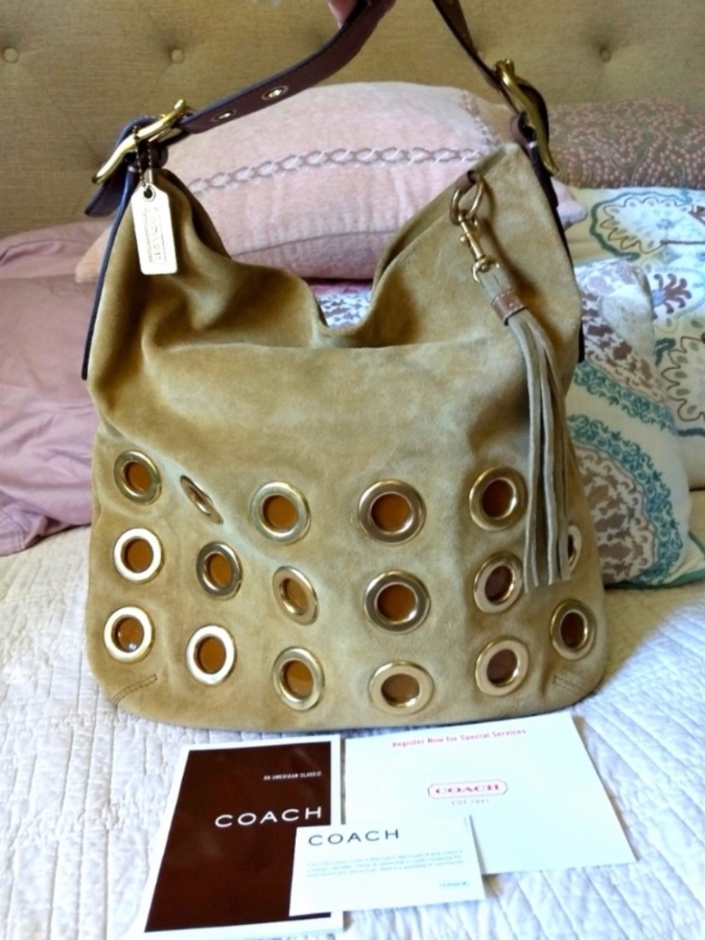 Vintage Coach Legacy Suede Grommet Duffle Bag Purse Limited Edition 1422 RARE